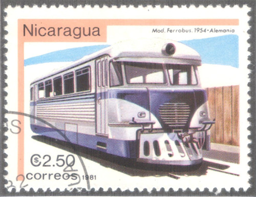 stamp german autocarril Nicaragua