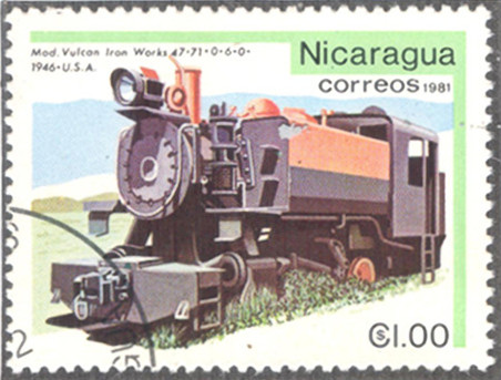 stamp locomotive No.35 Nicaragua