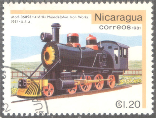 stamp locomotive Nicaragua