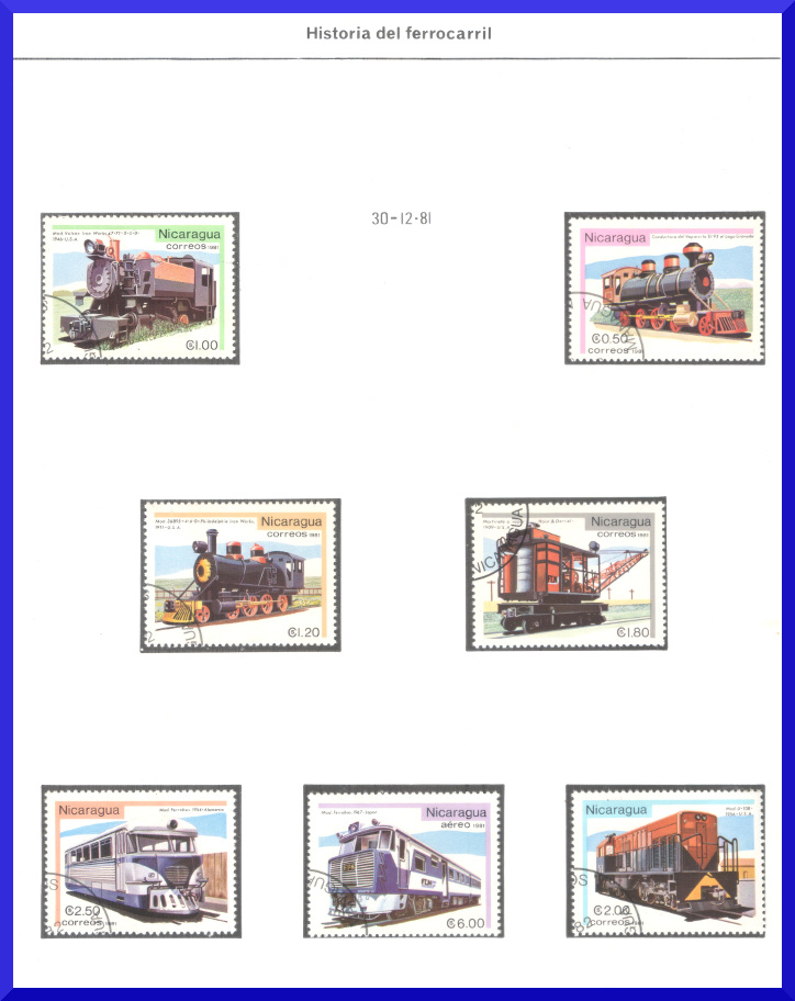 first stamps of ferrocarril de Nicaragua 1982