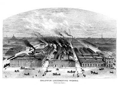Engraving of Balwin Locomotive Works 1900
