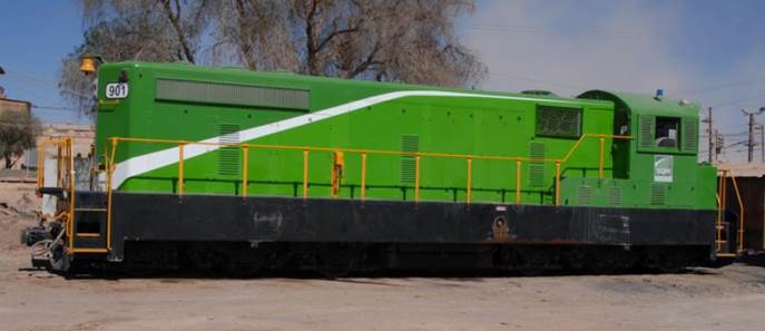 locomotive SQM 901 - Nicaragua 901 in 2008 SQM green color
