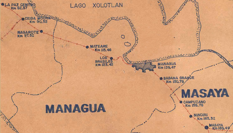 Map.of railroad from office of the NIcaragua Railroad