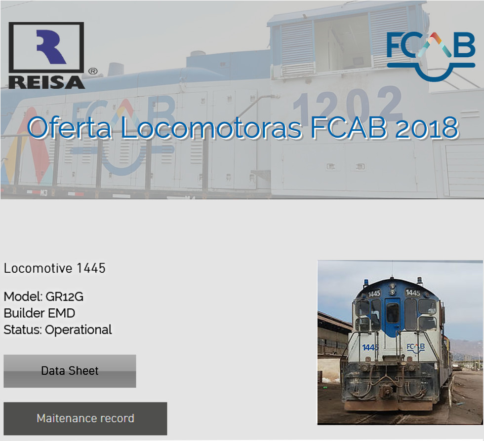 FCAB sale of locomotive N.1445 July  2018