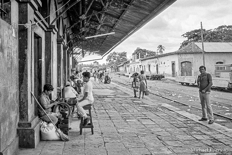 Railroad Station Leon Nicaragua by Michael Fuery