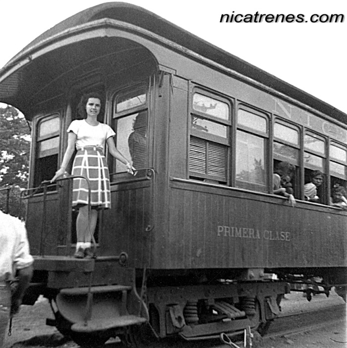 my mom on Nicaraguan railwaycar