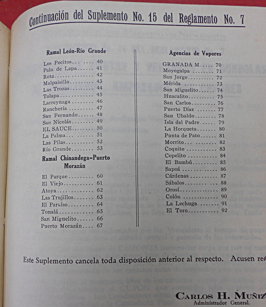 pg2 Station numbers and ship agencies (ports 1961) nicaragua 1961